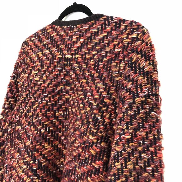 Anthropologie Moth Keavy Textured Open Front Cardigan Sweater Size L Mohair Wool - Picture 12 of 12